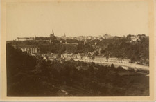 E. Oblin, France, Dinan, general view vintage albumen print, cabinet card shooting picture
