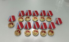 11 Vintage Russian 80 Armed Forces Of Soviet Union Medal Pin Badge Ribbon picture