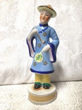 Vintage Moriyama Man With Tobacco Pipe & Fan 7.5