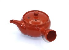 Japanese Tokoname Style Red Clay Kyusu Teapot Bamboo Motif Side Handle Tea Pot picture