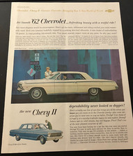 1962 Chevrolet Impala Sport & Chevy II Sedan - Vintage Print Ad  Garage Wall Art picture