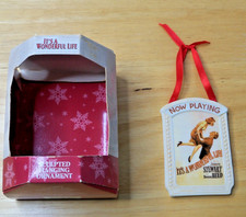 It's a Wonderful Life Christmas porcelain hanging orament Enesco Jimmy Stewart picture