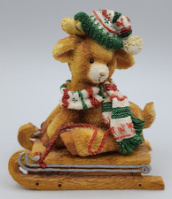 Santa’s Special DEERlivery Joy on Sled Figurine Mary Rhyner 3 1/4
