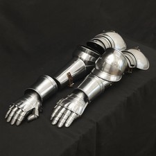 Medieval Steel Arm Armor with Gauntlets LARP Knight Cosplay Costume Gear Set picture