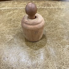 Vintage Amish Carved Wooden Butter Mold With Flower Stamp, 3” Size, EUC picture