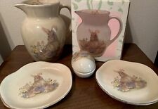 CRACKER BARREL ALL NEW 4 PIECE SET IN ORIGINAL BOX EGG/PITCHER/2 PLATES BUNNY 🐰 picture
