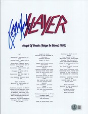 Kerry King Signed Autograph Angel Of Death Slayer 8.5 x 11  Lyric Sheet Beckett picture