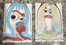 Topps 2025 Toy Story  30th Lot of 2 1/1 Sketch Cards Forky and Karen Beverly picture