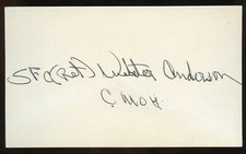 Webster Anderson d2003 signed autograph 3x5 cut Army Vietnam MOH BAS Stickered picture
