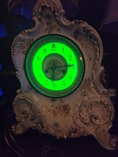 Antique Waterbury Mantel Clock clean working condition – Uranium Glowing Dial, picture