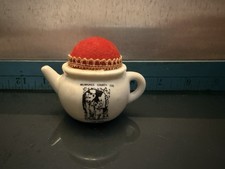 Vintage Milwaukee County Zoo Lion Cubs Miniature Teapot Pincushion Souvenir Wisc picture