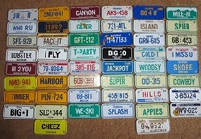Vintage 1982 Post Cereal / Wheaties Mini Bike State Metal License Plate tag Sign picture