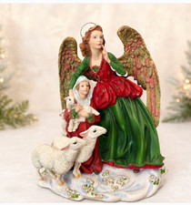 Lenox Behold the Child Lynn Bywaters Angel Shepherd Lambs Figurine 1998 10