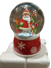 Macy's Holiday Lane 100mm Musical Snow Globe / Jungle Bells/ Santa w gifts 2008 picture