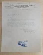 1917 Antique Document, Kingsbury Stute Brokerage Company Fort Worth Texas Signed picture
