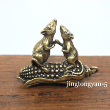Brass Mouse Figurine Statue House Office Table Decoration Animal Figurines Toys picture