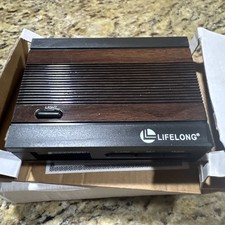 VTG Lifelong Digital Alarm Clock Woodgrain And Black Portable Size NWT & Box picture
