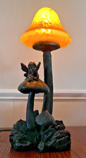 Tin Chi Andrea by Sadek Art Glass Mushroom & Fairy Table Lamp 1996 15