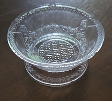 VTG Clear Pressed Glass Floral Pattern  Bowl Round Possibly Around 1896 picture