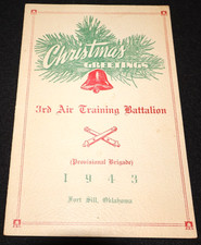 WW2 Army 3rd Air Training Battalion Christmas 1943 Fort Sill, OK - 38 Signatures picture