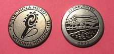 Hawaii Pu'ukohola Heiau National Historic Site Shark Tooth Club Token picture