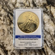 American Mint 1933 Gold Double Eagle Replica Limited Ed. 24k Gold Plated Coin picture