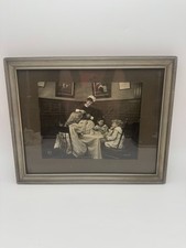 Antique 1901 F.W. Guerin Breakfast Duo-Platinum Print Framed Victorian Wall Art picture