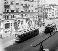 Street scene and trolley cars ca 1910-1925 Historic Old Photo picture