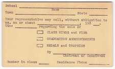 VTG 1930s A.R. Dankworth Inc. Los Angeles School Class Rings Order Form Postcard picture