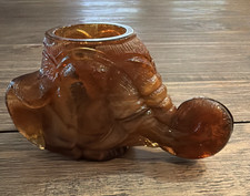 Boyd Pecan Slag Glass Elephant Toothpick Matchstick Holder 1988-93 Vintage READ picture