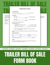 Trailer Bill of Sale Form Book: A Legal Document for Transferring Ownership and picture