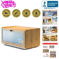 Farmhouse-Style Bamboo Bread Storage Container with Vented Design for Freshness picture