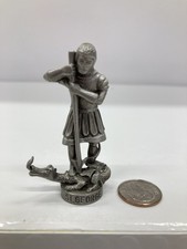 Saint George vintage pewter religious miniature. 2.5 inches tall￼ picture