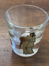 Vintage Peek-A-Boo Bride Novelty Shot Drinking Glass 1940s/1950s picture