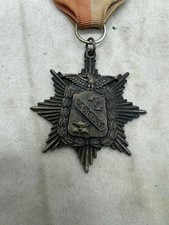 Vintage 1920s Bronze Medal Science Eagle Pin Badge Ribbon Award picture