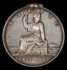 Victorian Baltic Medal 1854 - 55 Royal Navy Crimean War Original Unnamed picture