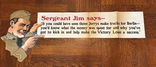 Rare 1919 WWI Sergeant Jim Victory Liberty Loan Die Cut Paper Window Display 36” picture