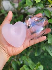 Pink Heart Pipe, Lover's Glass Hand Pipe Bowl, Handmade, Tobacco Love Girly Cute picture