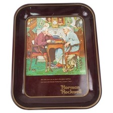 Vintage 1975 Norman Rockwell April Fools Day Metal Collector Tray Saturday Post picture