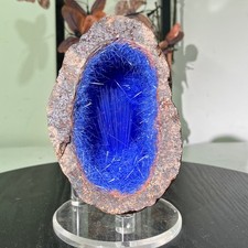 3.85lb Rare Moroccan Phosphorus Magnesium Mine geode quartz crystal Healing Blue picture