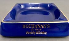 VTG Wade Regicor Buchanan’s Scotch Whiskey Blue Ceramic Cigarette Ashtray 7x7x2” picture