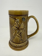 RARE ARTHUR WOOD SAXON SOLDIER BEER STEIN MUG PRE 1928 MADE N ENGLAND BRONZE picture