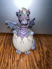Ebros Small Purple Dragon Baby Hatchling in Egg Statue Fantasy 3.5