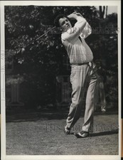 1934 Press Photo Harry Gilan executing a long drive for Nat'l Amateur tourn. picture