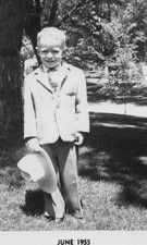 1955 Boy Holding Cowboy Hat Smiling Childhood Formal Portrait Family Celebration picture