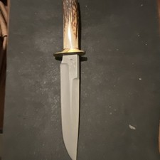 Vintage John Greco Custom Fixed Blade Fighter Bowie Knife Stag Handle & Sheath picture