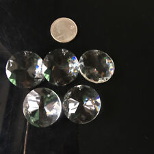Feng Shui Faceted Prism Round Crystal 5PC 30MM Clear Single Hole Glass Hanging picture