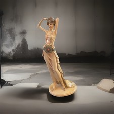 Vintage Seymour Mann Figurine Elegant Woman Fan Art Deco Dress 12