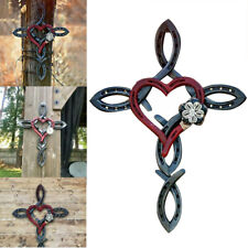Natural Horseshoe Cross With Heart -Original Quality Handmade DIY Art Decoration picture