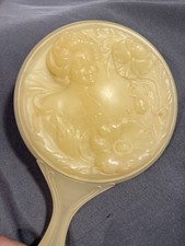 Antique Art Nouveau Gibson Girl Celluloid Vanity Hand Mirror  picture